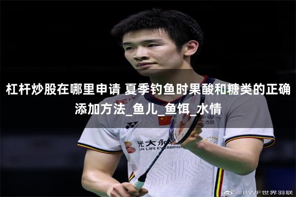杠杆炒股在哪里申请 夏季钓鱼时果酸和糖类的正确添加方法_鱼儿_鱼饵_水情